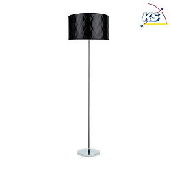 Floor lamp MAX IMA, E27, chrome base, shade black