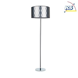 Floor lamp MAX IMA, E27, chrome base, shade silver