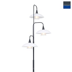 Lampada da terra TALLERKEN 3-Lampadine, con spina, con dimmer a sfioramento G9 IP20, Nero opaco dimmerabile