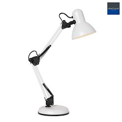 Lampe de table STUDY inclinable E27 IP20, blanche