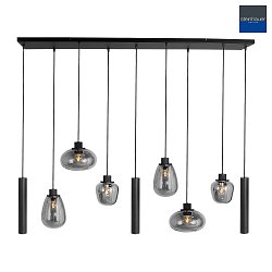 LED Pendelleuchte REFLEXION, 9-flammig, GU10 + E27, 4,9W, IP20, dimmbar, schwarz matt