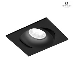 Faretto da incasso RON 1.0 - LED 1-Lampadina, angolare, multipower, rotazione cardanica IP20, opaco, nero jet dimmerabile