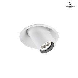 Luminaire de plafond BLIEK ROUND 1.0 - LED pivotant  la cardan, montage semi-enfoui, avec ressorts  pince IP20, mat