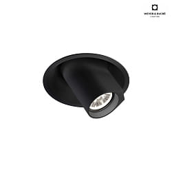 LED Recessed spot BLIEK ROUND 1.0, 350/500mA, 7/10W, 3000K, CRi >90, rotatable, swivelling, black