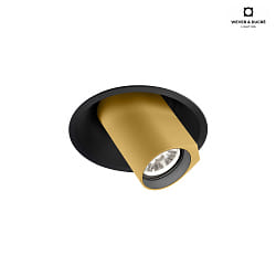 Apparecchio da incasso a soffitto BLIEK ROUND 1.0 girevole, ruotabile IP20, oro dimmerabile