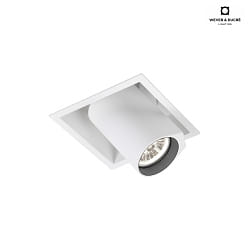 LED Recessed spot BLIEK SQUARE 1.0, 350/500mA, 7/10W 3000K, CRi >90, rotatable, swivelling, white