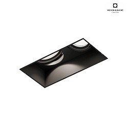 recessed spotlight STRANGE TRIMLESS 2.0 - LED 2 flames, square, flush, cardanic swivelling IP20, mat, deep black dimmable