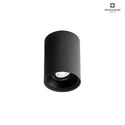 ceiling luminaire SOLID 1.0 - LED cylindrical, cardanic swivelling IP20, mat, deep black dimmable