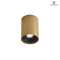 ceiling luminaire SOLID 1.0 - LED cylindrical, cardanic swivelling IP20, champagner dimmable