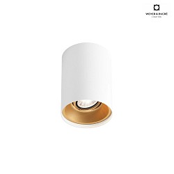 ceiling luminaire SOLID 1.0 - LED cylindrical, cardanic swivelling IP20, mat, traffic white dimmable