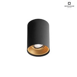 ceiling luminaire SOLID 1.0 - LED cylindrical, cardanic swivelling IP20, mat, deep black dimmable