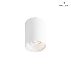 ceiling luminaire SOLID 1.0 - LED cylindrical, cardanic swivelling IP20, mat, traffic white dimmable