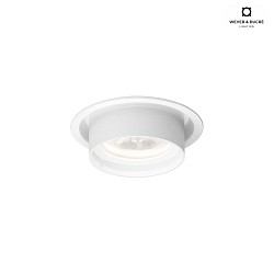 Luminaire de plafond RINI SNEAK 1.0 - LED rond, rigide, montage semi-enfoui IP44 / IP20, mat, blanc trafic gradable