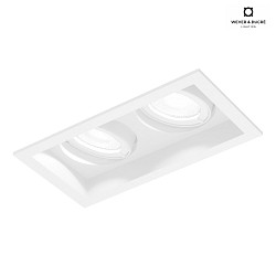 Faretto da incasso PLANO PETIT 2.0 2-Lampadine, rotazione cardanica, con molle a scatto IP20, opaco, bianco traffico dimmerabile