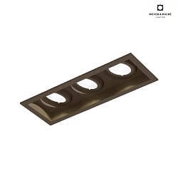 LED Deckeneinbau-Strahler PLANO PETIT 3.0, IP20, 3-flammig, 350mA, CRi >90, kardanisch, Clipfedern, 2700K 15, bronze