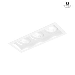 LED Deckeneinbau-Strahler PLANO PETIT 3.0, IP20, 3-flammig, 350mA, CRi >90, kardanisch, Clipfedern, 2700K 15, mattwei