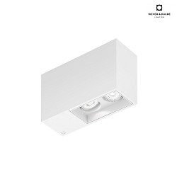 ceiling luminaire PLANO PETIT 2.0 - LED 2 flames, cardanic swivelling IP20, mat, traffic white dimmable