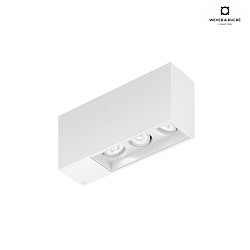 Luminaire de plafond PLANO PETIT 3.0 - LED 3 flammes, pivotant  la cardan IP20, mat, blanc trafic gradable