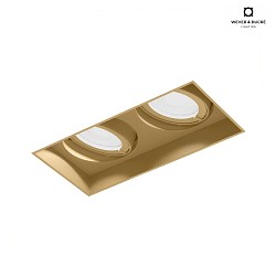 Apparecchio da incasso a soffitto STRANGE PETIT TRIMLESS 2.0 angolare, a filo, rotazione cardanica IP20, champagne dimmerabile