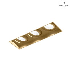 Apparecchio da incasso a soffitto STRANGE PETIT TRIMLESS 3.0 angolare, a filo, rotazione cardanica IP20, champagne dimmerabile