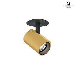 Plafoniera CENO 1.0 Dim-To-Warm, corrente costante, mezzo incasso IP20, oro, opaco, nero jet dimmerabile