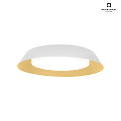 LED Wall /Ceiling luminaire TOWNA 2.0, IP44,  37.1cm, 3000K, dimmable, white gold