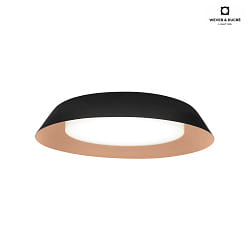 LED Wall /Ceiling luminaire TOWNA 2.0, IP44,  37.1cm, 3000K, dimmable, black copper