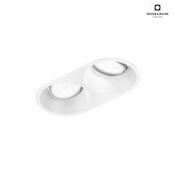 Plafonnier encastr DEEP ADJUST 2.0 - LED  2 flammes, pivotant  la cardan, avec ressorts  pince IP20, mat