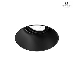 ceiling recessed luminaire DEEP ADJUST TRIMLESS 1.0 flush, cardanic swivelling, with wire springs IP20, mat, deep black dimmable