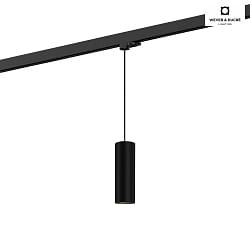 Luminaire suspendu triphas RAY ON TRACK 2.0 - PAR16 cylindrique, court, avec adaptateur GU10 IP20, mat, noir profond gradable