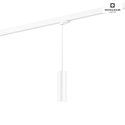 Luminaire suspendu triphas RAY ON TRACK 2.0 - PAR16 cylindrique, court, avec adaptateur GU10 IP20, mat, blanc trafic gradable