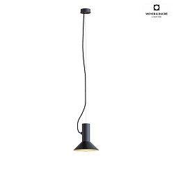 Pendelleuchte ROOMOR 1.1 - PAR16, GU10, Pendel 250cm, Schirm  20.5cm, tiefschwarz / gold