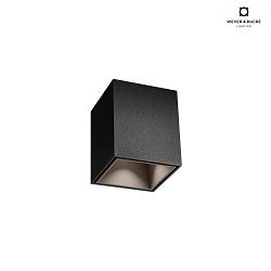 LED Aufbau-Downlight BOX MINI 1.0, IP20, 7x7cm, 230V, CRi >90, dimmbar, 2700K 30, schwarz / innen bronze