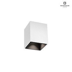 LED Aufbau-Downlight BOX MINI 1.0, IP20, 7x7cm, 230V, CRi >90, dimmbar, 2700K 30, wei / innen schwarz