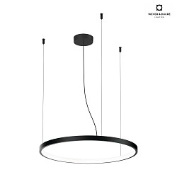 Luminaire  suspension KUJO 2.0 1 voie, forme de l'anneau IP20, noir mat gradable