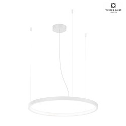 Luminaire  suspension KUJO 2.0 1 voie, forme de l'anneau IP20, blanc mat gradable