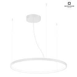 Luminaire  suspension KUJO 3.0 1 voie, forme de l'anneau IP20, blanc mat gradable