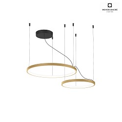 pendant luminaire KUJO 2.1 2-fold, ring shape IP20, champagner dimmable