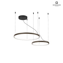 pendant luminaire KUJO 2.1 2-fold, ring shape IP20, bronze dimmable