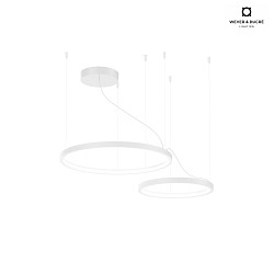 pendant luminaire KUJO 2.1 2-fold, ring shape IP20, white matt dimmable