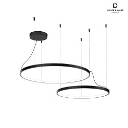 pendant luminaire KUJO 3.2 2-fold, ring shape IP20, black matt dimmable