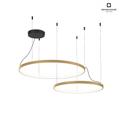 pendant luminaire KUJO 3.2 2-fold, ring shape IP20, champagner dimmable