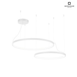 pendant luminaire KUJO 3.2 2-fold, ring shape IP20, white matt dimmable