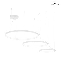 pendant luminaire KUJO 3.2.1 3-fold, ring shape IP20, white matt dimmable