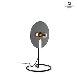 Lampe de table MIRRO TABLE 1.0 petit, avec variateur  cordon E27 IP20, chrome, noir gradable