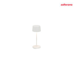 battery table lamp OLIVIA MICRO IP65, white matt dimmable