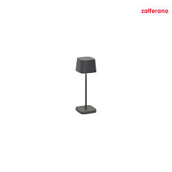 Lampada da tavolo a batteria OFELIA MICRO IP65, grigio scuro dimmerabile