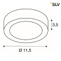 SLV LED Wand-/Deckenleuchte SENSER 12 CW, rund, IP20, weiß, 8,2W, 3000K, 480lm