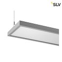 SLV LED Pendelleuchte WORKLIGHT PRO 120, 80° - 115°, 120cm, 50W, 4000K, 6100lm, IP20, DALI dimmbar, grau