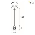 Luminaire à suspension FENDA sans abat-jour E27 IP20, noir  gradable